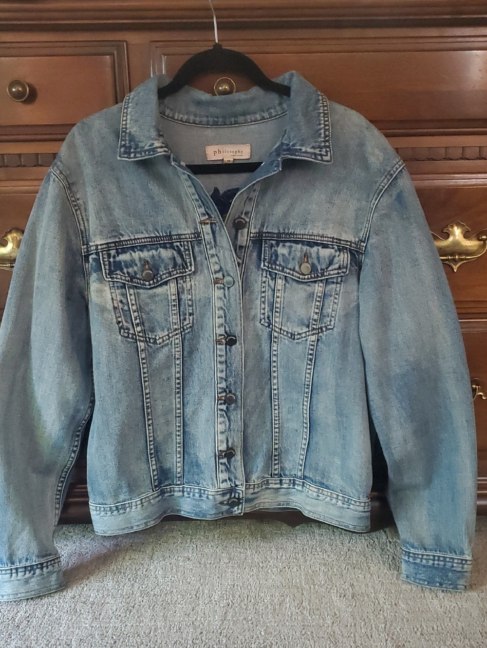 Philosophy Faded Light Blue Denim Jacket